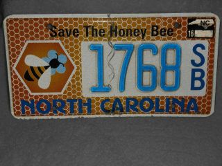 North Carolina Specialty License Plate Tag Save The Honey Bee 2016 Lqqk