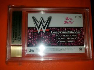 WWE Topps 2016 Divas Kiss Autograph Card Brie Bella 1/25 Ebay 1/1 Beckett Graded 2