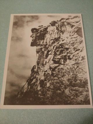 Vintage " Old Man In The Mountain " 8x10 Blk/wht Agfa Paper