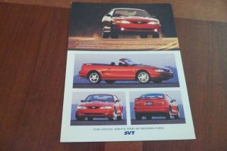 1997 Ford Mustang Svt Cobra Dealer Showroom Brochure Spec Sheet Card