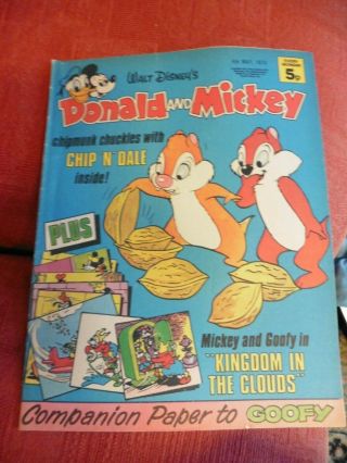 Walt Disneys Donald And Mickey Comic Rare 4th May 1974 The Million Dollar Duck