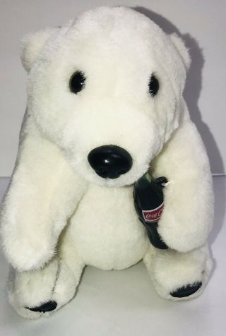 Coca - Cola Polar Bear Plush Bear 1993 With Coke Bottle Vintage Stuffed Toy