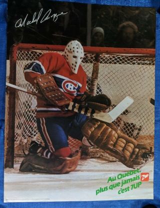 Nhl Montreal Canadiens Michel Bunny Laroque 7up Promotional Poster 25 " X 19 " In.