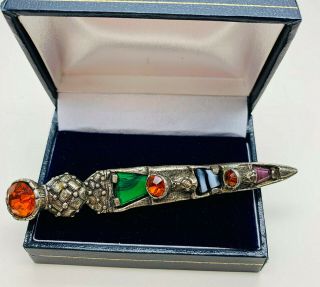 Vintage Jewellery Miracle Scottish Citrine/agate Kilt Pin/brooch