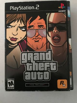 Vintage Sony Playstation 2 Ps2 Grand Theft Auto The Trilogy 3 Disc Box Set