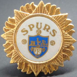 Tottenham Hotspur Fc Vintage Insert Style Badge Brooch Pin In Gilt 38mm Dia