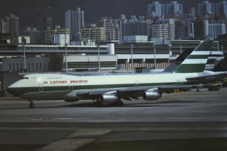 1985 - Hong Kong Photo Slide - Cathay Pacific B747 Kai Tak Hkg