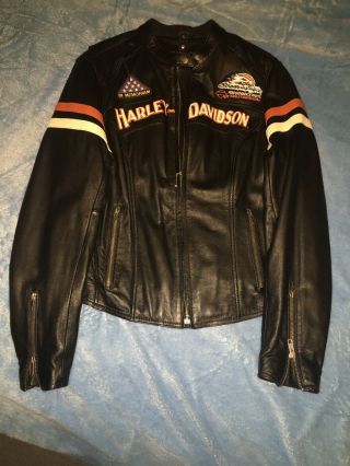 Euc Harley Davidson Screaming Eagle Ladies Leather Jacket Size L