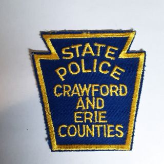 Vtg State Police Crawford And Erie Counties (pa) Patch - Usa