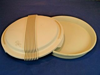 Pampered Chef 1390 Vtg 11 " Round Deep Dish Stoneware Baker With Lid / Cover