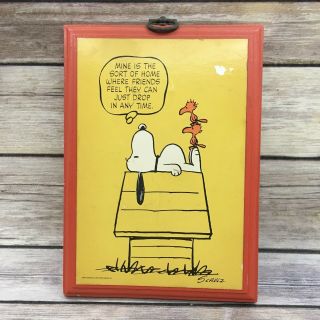 Vintage Hallmark Springbok Peanuts Snoopy " Friends " Wood Wall Plaque