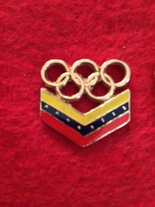 2008 Beijing Olympics Venezuela Gold Large Domed Noc Olympic Games Pin Badge