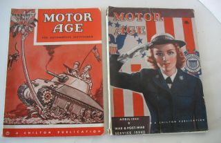 Vintage Motor Age Magazines 1943 1944 Wwii Issues