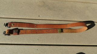 Vintage Leather Hunter Brand Rifle Sling With Swivels