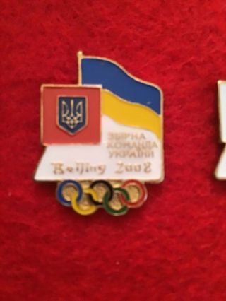 2008 Beijing Olympics Ukraine Red Noc Olympic Games Pin Badge