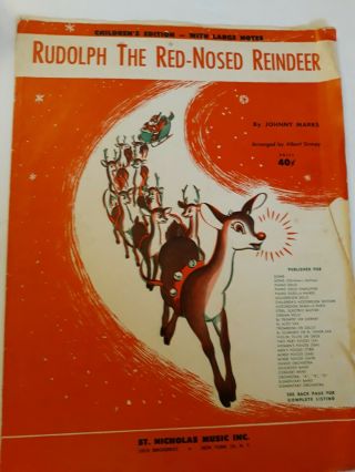 Vintage Sheet Music Rudolph The Red - Nosed Reindeer