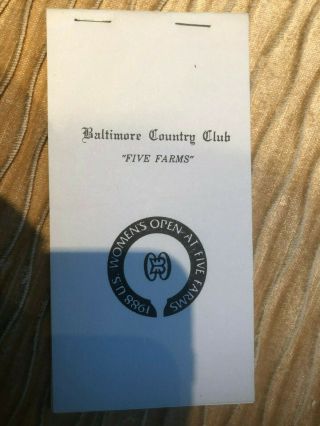 Baltimore Country Club " Five Farms " 1988 Us Women 