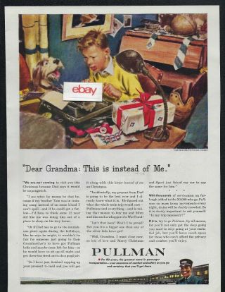 Pullman Co Train Cars 1943 Grandma Were Not Coming Home For Christmas Ww - 2 Ad