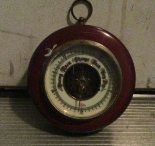 Vintage German Atco.  Barometer,  Wood Frame,  Beveled Glass,  Porcelain Dial