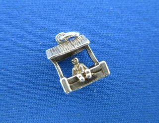 Vintage 925 Sterling Silver Charm A Man Sat In Stocks Wishing Well 1.  5 G