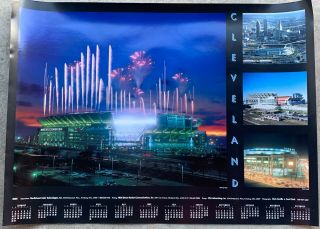 Vintage 1999 Cleveland Browns Stadium Poster Opening Night 36x26