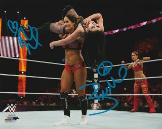 Brie And Nikki Bella Twins Wwe Divas Dual Signed Autograph With Signature