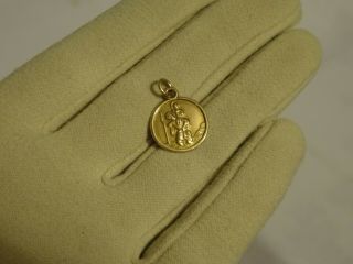 Vintage 9ct Yellow Gold St Christopher Medal Charm 1.  1 Grams Bracelet