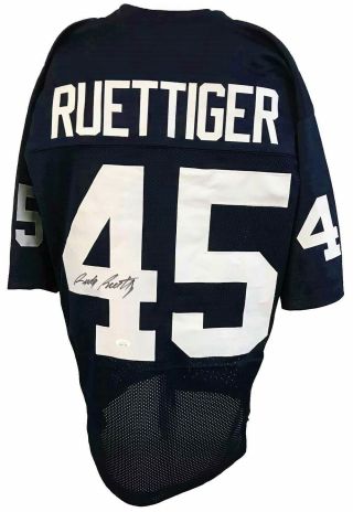 Rudy Ruettiger Autographed Pro Style Blue Jersey Jsa Authenticated