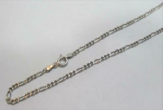 Vtg Hct Italy 925 Sterling Silver Solid Figaro Link Chain Necklace 3mm 10.  6g 24 "