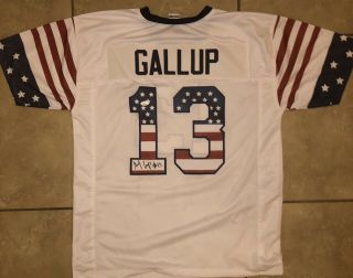 Michael Gallup Autographed Dallas Cowboys Rwb Jersey Jsa Witnessed B