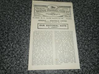 Arsenal V Sheffield United 1946/7 November 2nd Vintage Post