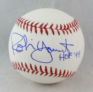 Robin Yount Autographed Rawlings Oml Baseball W/ Hof 99 - Jsa W Auth 8815