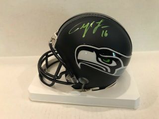 Tyler Lockett Signed Riddell Seattle Seahawks Mini Helmet Holo