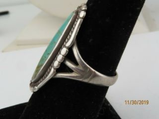 Vintage Navajo Bell Trading Post Native Sterling Silver Turquoise ring 2