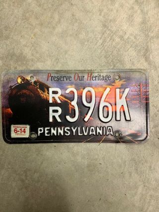 Pennsylvania License Plate Preserve Our Heritage Railroad Pa