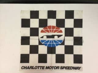Vintage Charlotte Motor Speedway Cloth Checkered Flag Nascar