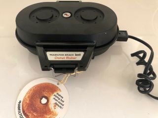 Vintage Hamilton Beach Scovill Black Hot Press Plates Dual Donut Maker Model 200