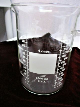Vintage Clear Glass Laboratory Chemistry Beaker Measuring Cup 32 Oz 1000 Ml
