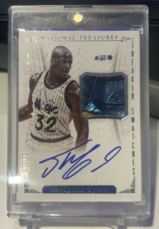 2013 - 14 National Treasures Shaquille O’neal Auto Game Shoe Swatch /60