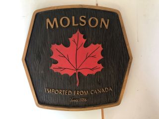Vintage Molson Red Leaf Imported From Canada 14 " Sign