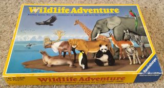 Vintage 1986 Ravensburger Wildlife Adventure Board Game Complete