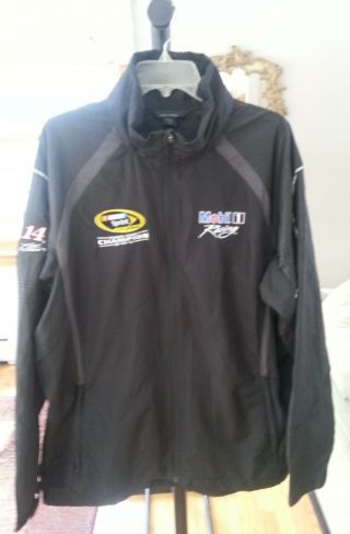 Tony Stewart Nascar Sprint Cup Series Mobil 1 Racing Jacket Mens Large Black