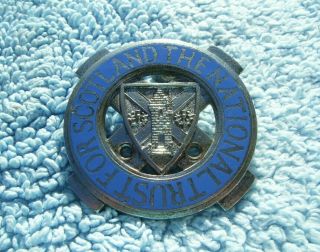 Vintage 1960s National Trust For Scotland Car Badge - Enamel Auto Bumper Emblem