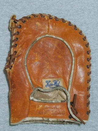 Vintage March 1948 Ken Wel Leather Baseball Glove Mitt Leftie Lefty L/h Classic
