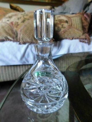 Vintage Galway Irish Crystal Glass Perfume Bottle W/ Glass Stopper Art Deco