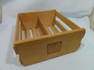 Vintage Napa Valley Box Co Wood 54 Cd Double Crate Storage Case Holder Caddy