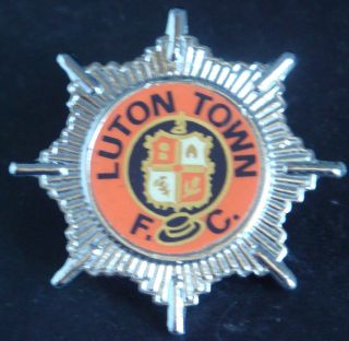Luton Town Fc Vintage 1970s 80s Insert Type Badge Brooch Pin In Chrome 44mm Dia