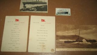 White Star Line Celtic / 2 Menus 1920 / 2 News Paper Photos Of Wreck 1928