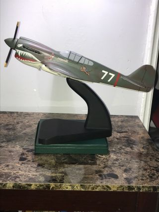 Wwii Pro Built Curtiss P - 40 Flying Tiger Warhawk Model,  Wood Frame,  27 " Wingspan