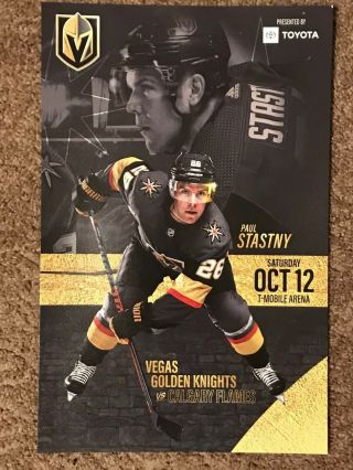Vegas Golden Knights Vs Calgary Flames 10/12/19,  Stastny Poster